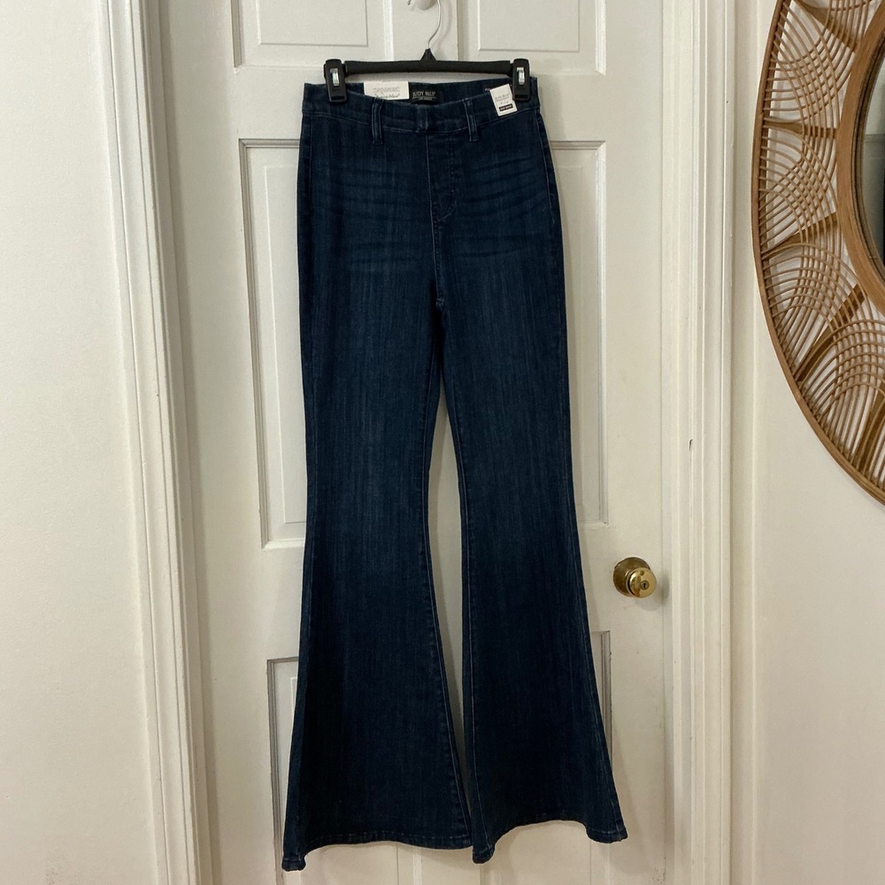 Judy Blue Pull On Super Flare Jeans 3/26 Dark Blue Boho Western JB88136 NEW